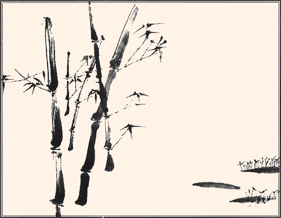 Brush painting of bamboo painted by a Gurdjieff Foundation of Texas student